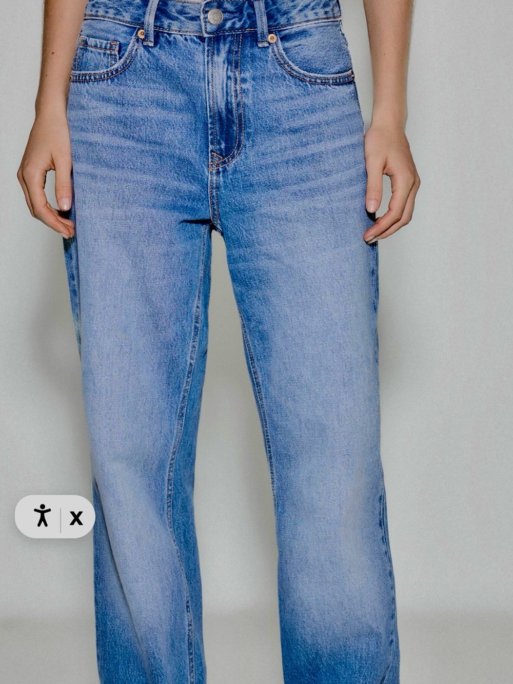 NWOT stradivarius Light Blue Wide-Leg Jeans - Picture 13 of 16